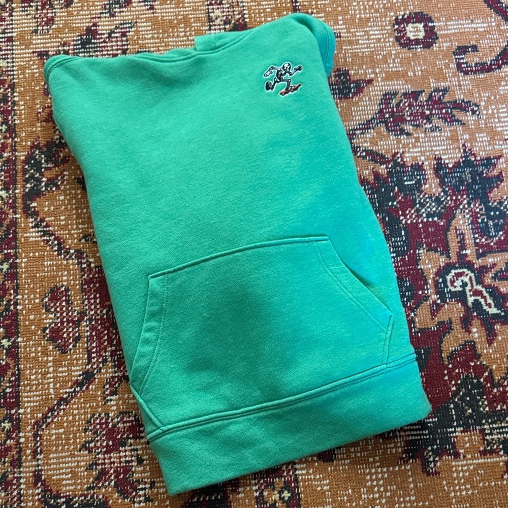 Old Navy Boys Skate Green Hoodie with Embroidered Logo Skateboard Excellent